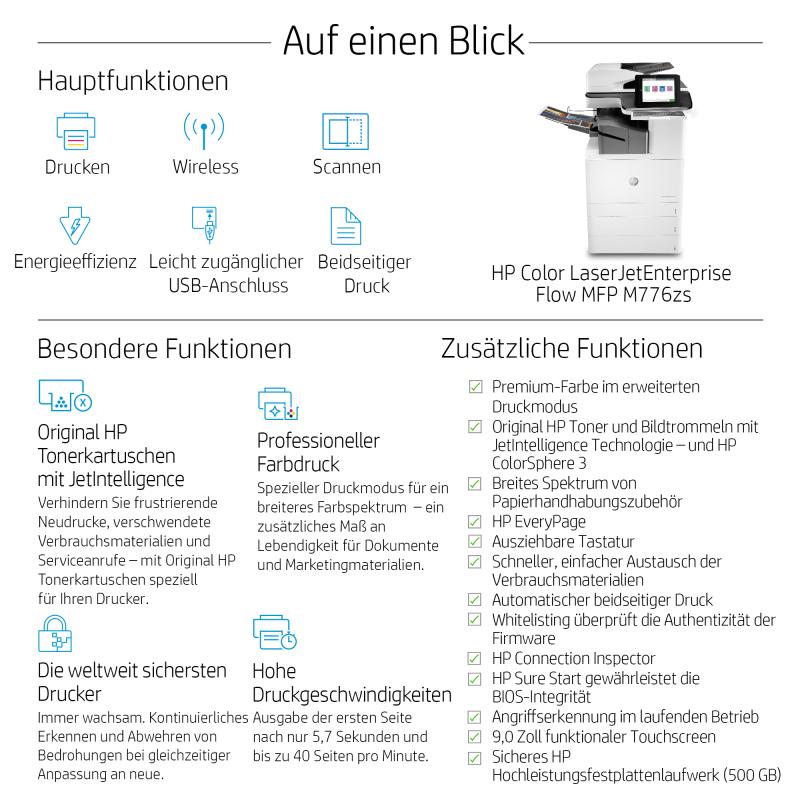HP Color LaserJet Enterprise Flow MFP M776zs
